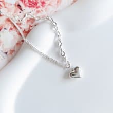 聖誕禮物 925純銀 星光 愛心 不對稱鍊 手鍊 免費包裝