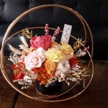 海藏設計│昂列斯特。紅金奢華金環桌花。新年盆花。祝賀花禮