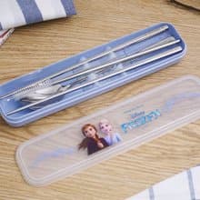 Disney 不鏽鋼餐具吸管5件組-冰雪奇緣II