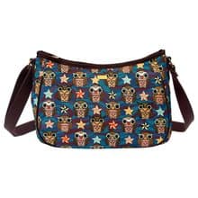 半月包  彎月斜背包 防潑水 平織緹花 貓頭鷹夜未眠