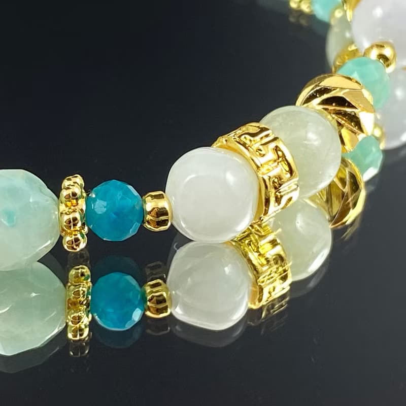 午後の薄荷茶 | 翡翠 天河石 藍磷灰 | 幸福時光 | 女士水晶手鍊