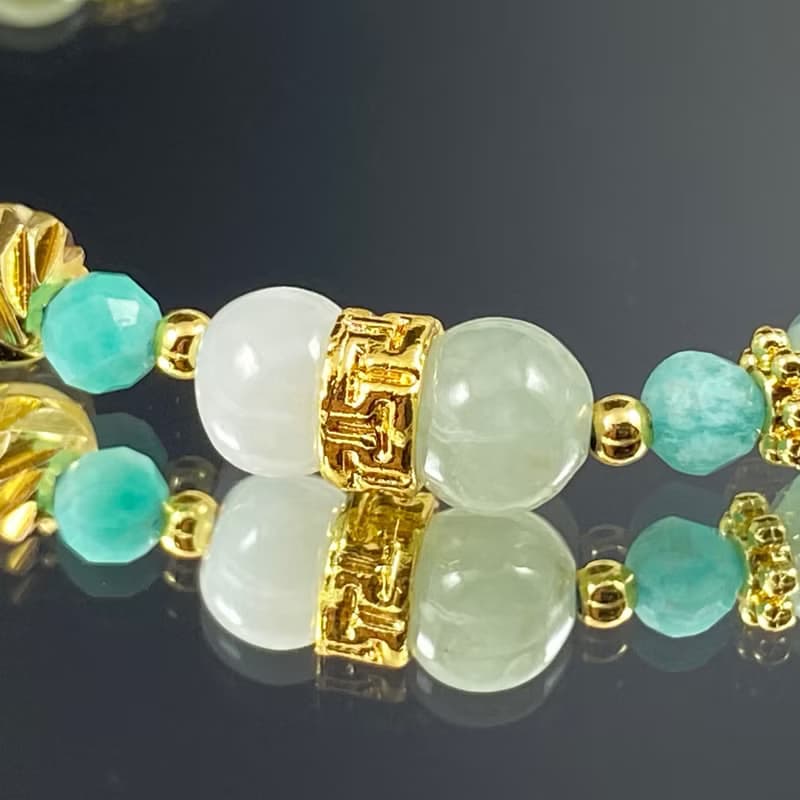 午後の薄荷茶 | 翡翠 天河石 藍磷灰 | 幸福時光 | 女士水晶手鍊