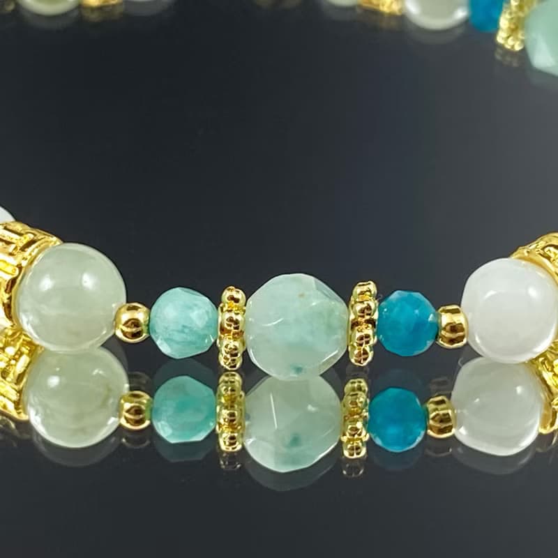 午後の薄荷茶 | 翡翠 天河石 藍磷灰 | 幸福時光 | 女士水晶手鍊