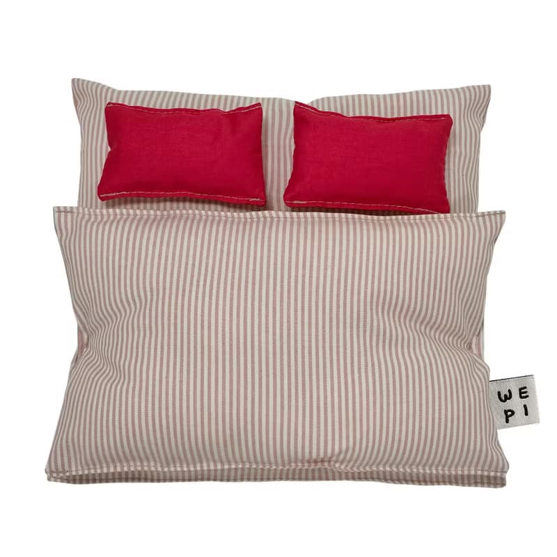 Red point doll bedding(2pillow) /handmade mini present miniature cushion play