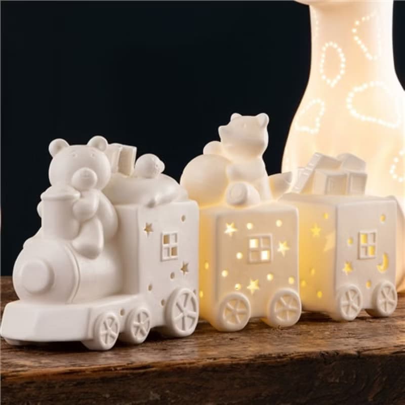 愛爾蘭Belleek Living 聖誕系列 玩具火車LED夜燈(三節)