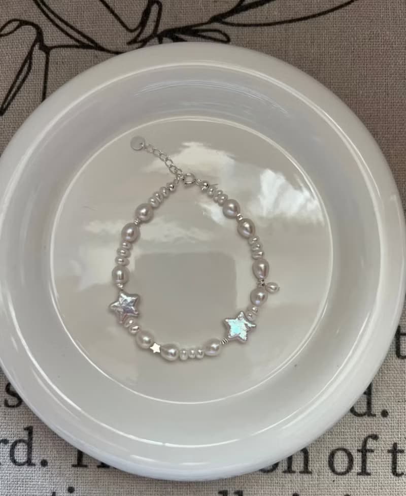 YuanPearl天然巴洛剋星星珍珠手鍊設計款純銀手鍊六款可選