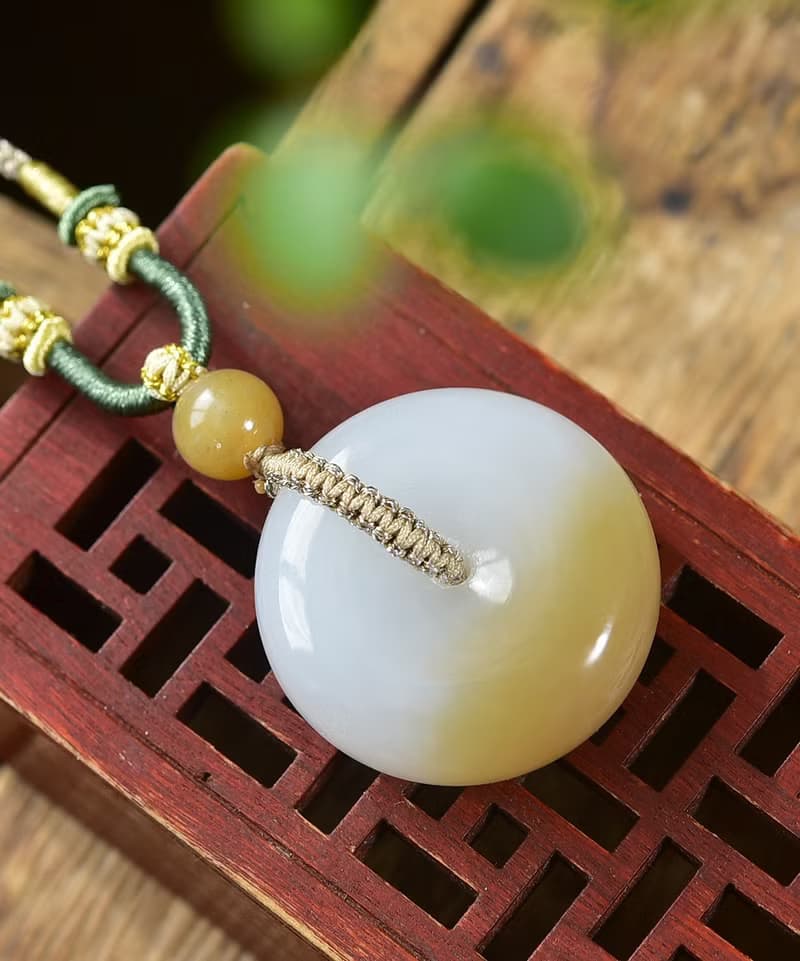 秒殺價 天然新疆和田玉羊脂玉脂玉糖白平安扣吊墜 玉質細膩