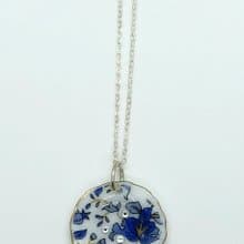 懷舊陶瓷餐具首飾系列-青花瓷碟頸鏈