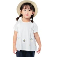 BIR 刺繡傘狀棉T 黃/白