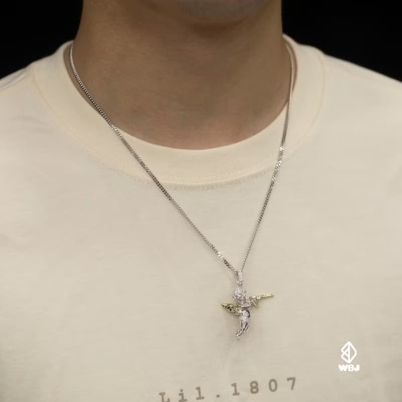 邱比特AK47天使吊墜吊墜 925純銀 生日禮物 項鍊