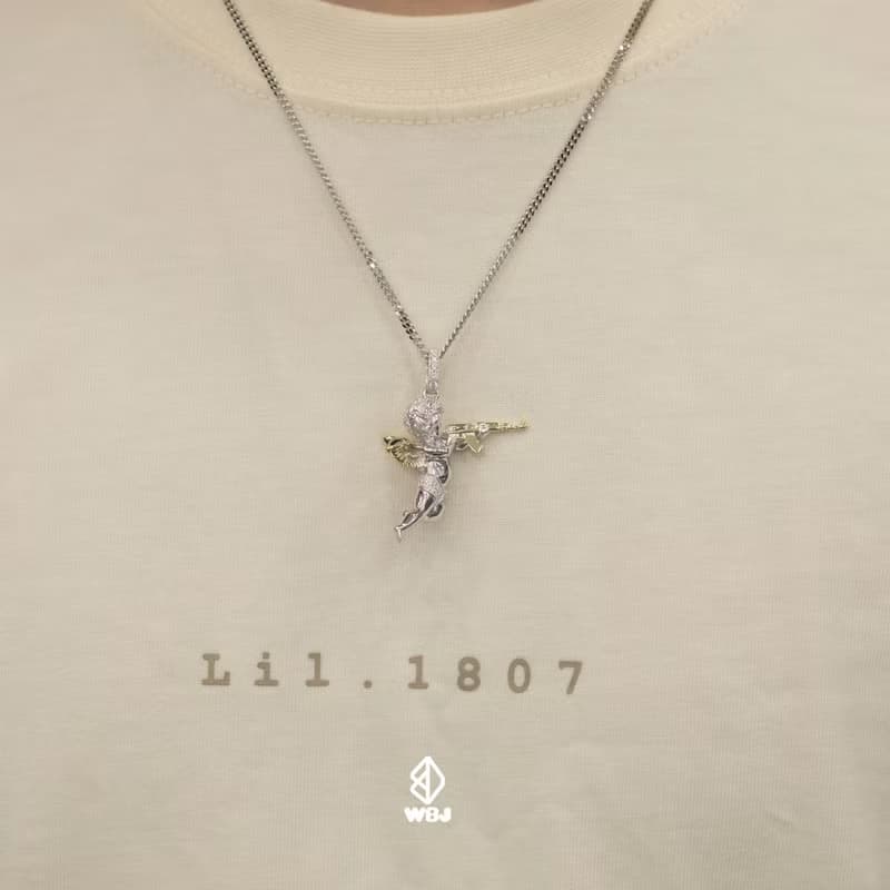 邱比特AK47天使吊墜吊墜 925純銀 生日禮物 項鍊