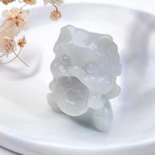 【招財神獸】飄綠花翡翠吞金獸吊飾 | 天然緬甸玉翡翠A貨