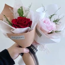 芮米有花_情人節加大玫瑰永生花乾燥花花束