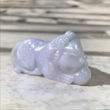 春帶彩翡翠獅子 | 天然緬甸玉A貨翡翠 | 送禮