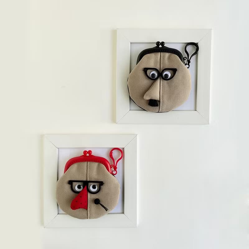 我不醜好聰明/微刺繡/塑膠口金零錢包