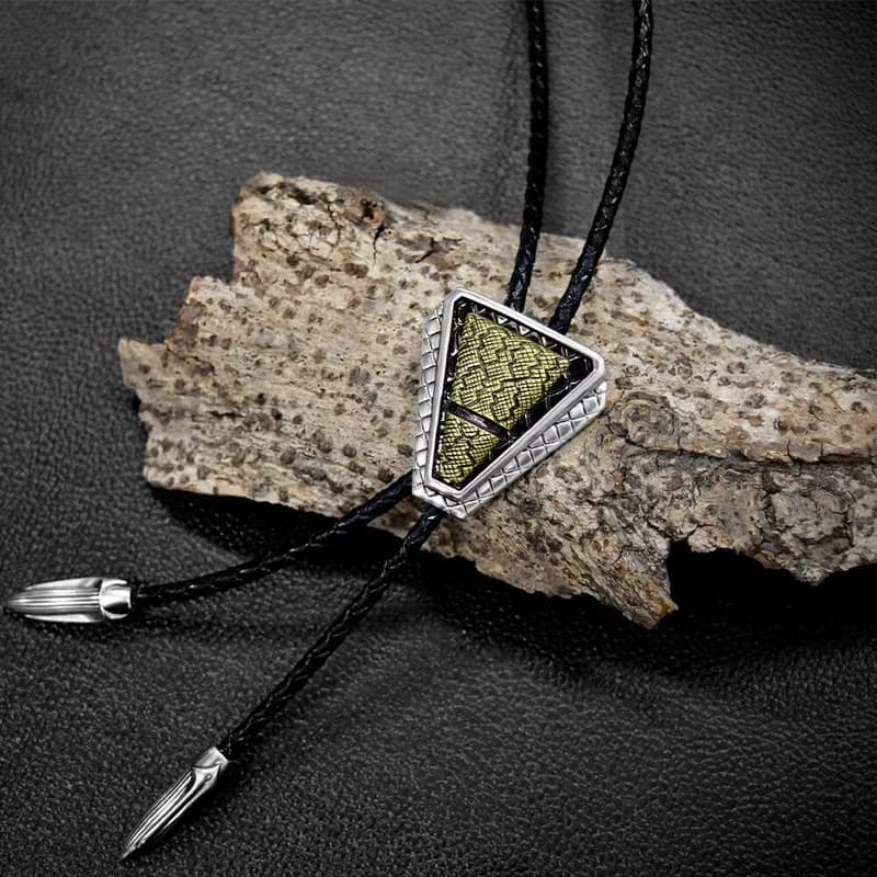 蛇年 金蛇富貴 真皮皮繩 保羅領帶 Bolo Tie  皮繩領帶 襯衫領繩