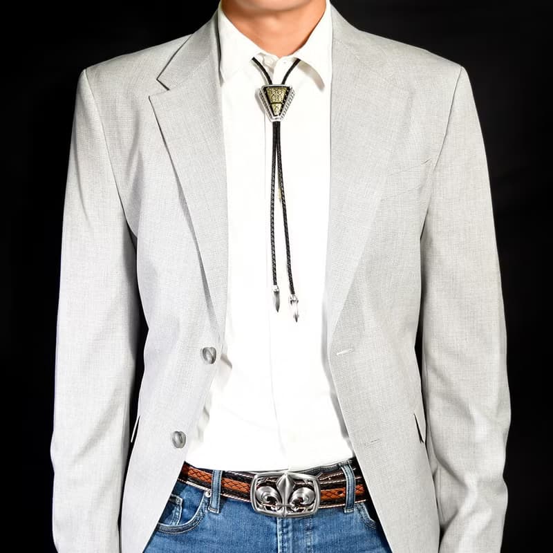 蛇年 金蛇富貴 真皮皮繩 保羅領帶 Bolo Tie  皮繩領帶 襯衫領繩