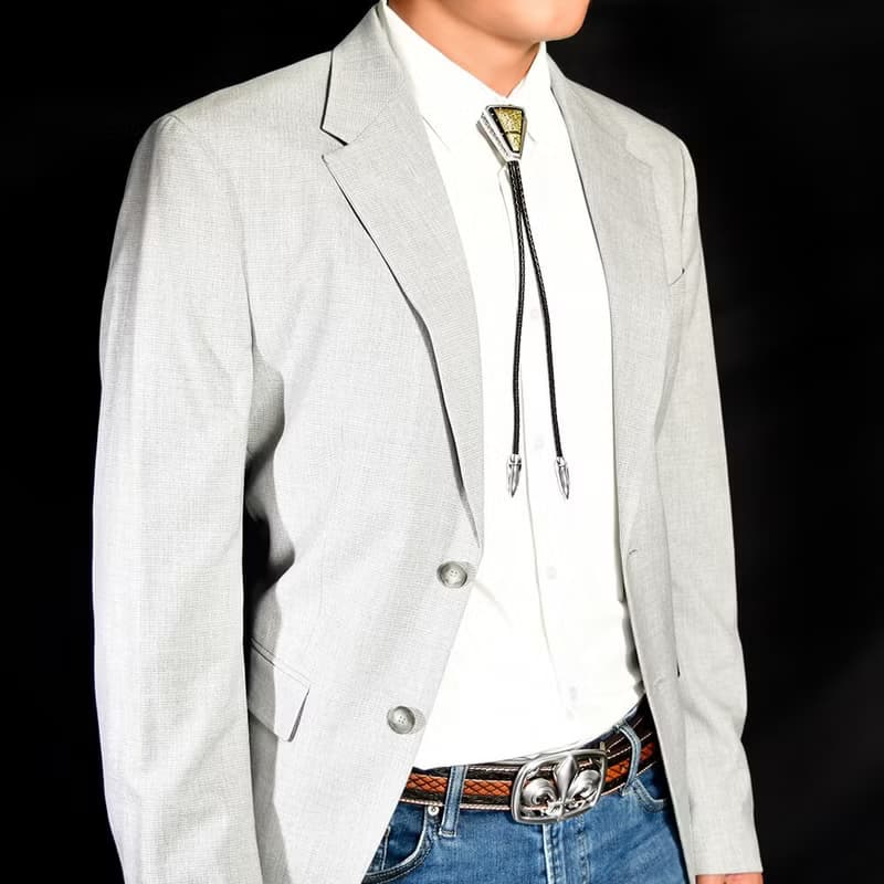 蛇年 金蛇富貴 真皮皮繩 保羅領帶 Bolo Tie  皮繩領帶 襯衫領繩