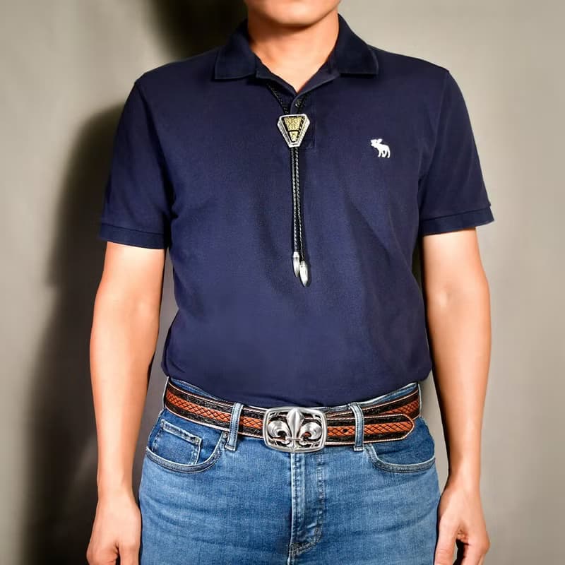 蛇年 金蛇富貴 真皮皮繩 保羅領帶 Bolo Tie  皮繩領帶 襯衫領繩