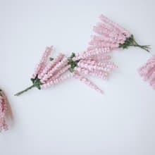 Paper flower, 50 pieces, DIY supplies size 0.5x5 cm. lavenders, pink color.