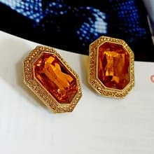 vintage jewelry  古董炫亮萊茵夾式耳環