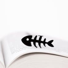 Metal Bookmark Fish Bone, Funky gift for a book lover