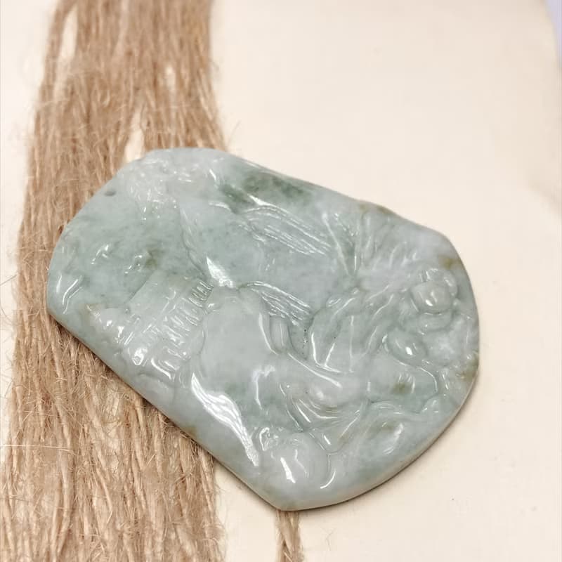 冰飄花翡翠山水牌 | 天然緬甸A貨翡翠 | 送禮