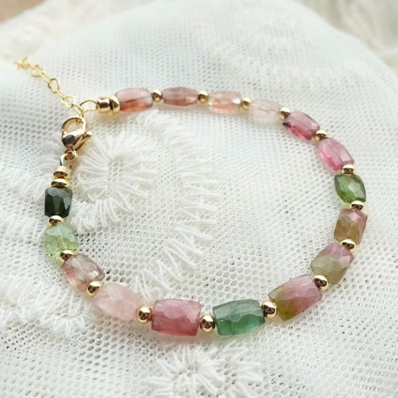 落入人間的彩虹 天然無注膠碧璽 西瓜碧璽 甜美色澤 碧璽手鍊