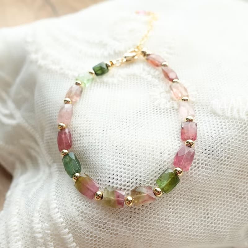 落入人間的彩虹 天然無注膠碧璽 西瓜碧璽 甜美色澤 碧璽手鍊