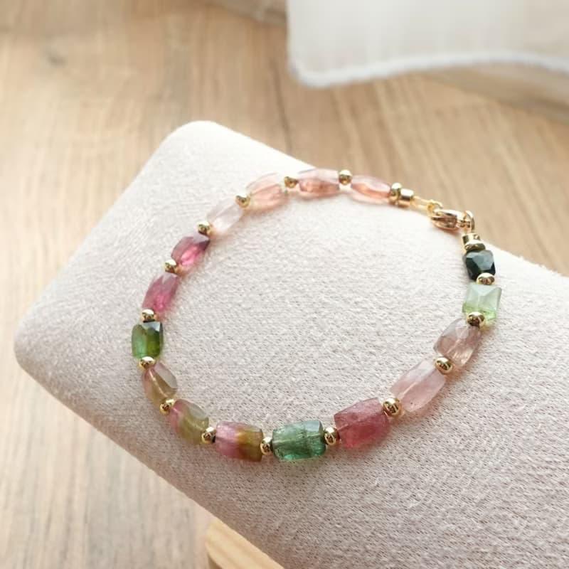 落入人間的彩虹 天然無注膠碧璽 西瓜碧璽 甜美色澤 碧璽手鍊