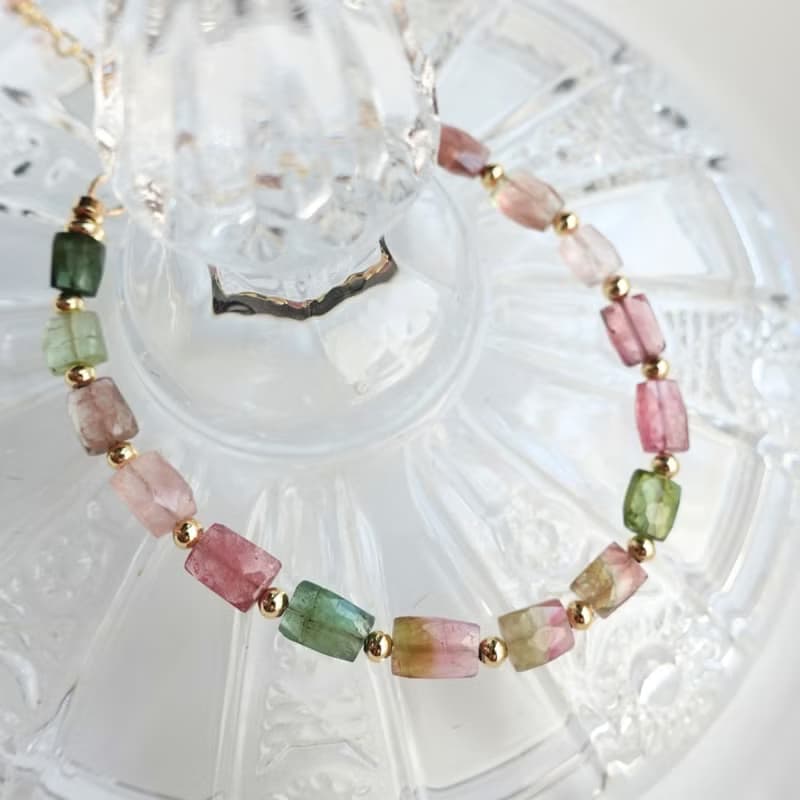 落入人間的彩虹 天然無注膠碧璽 西瓜碧璽 甜美色澤 碧璽手鍊