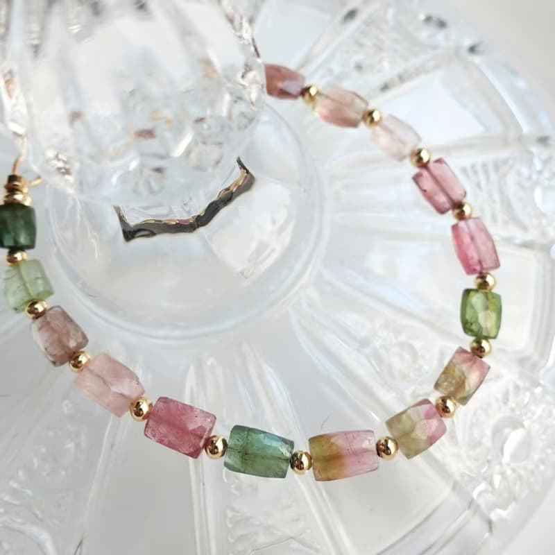 落入人間的彩虹 天然無注膠碧璽 西瓜碧璽 甜美色澤 碧璽手鍊