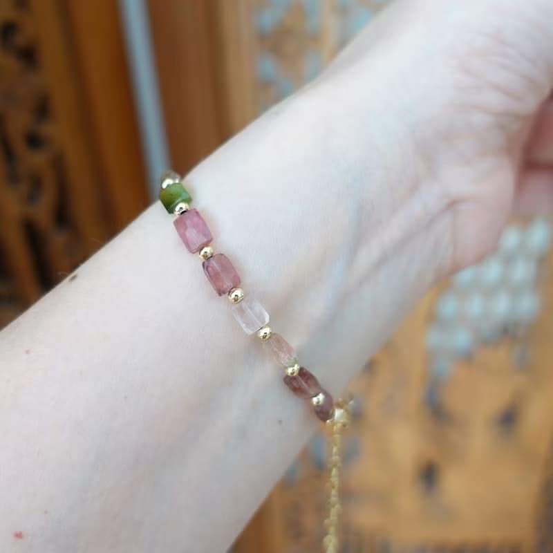 落入人間的彩虹 天然無注膠碧璽 西瓜碧璽 甜美色澤 碧璽手鍊