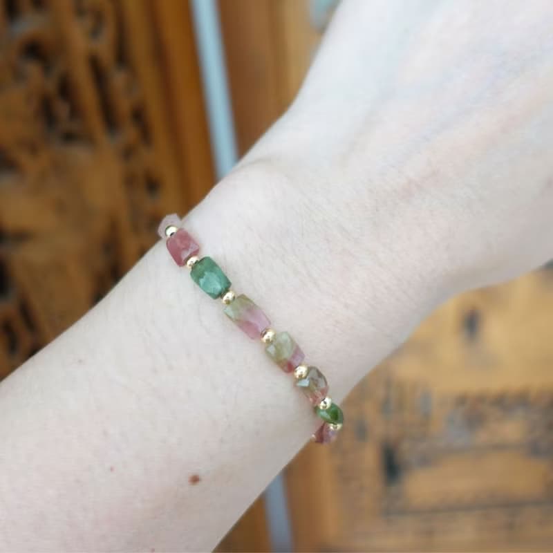 落入人間的彩虹 天然無注膠碧璽 西瓜碧璽 甜美色澤 碧璽手鍊