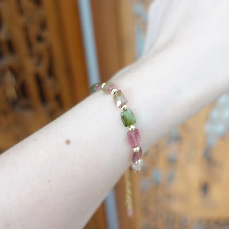 落入人間的彩虹 天然無注膠碧璽 西瓜碧璽 甜美色澤 碧璽手鍊