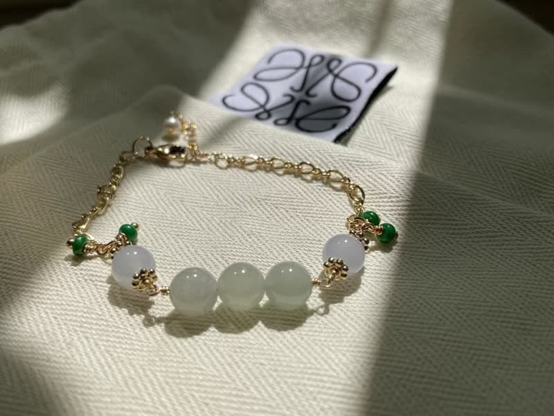 心弦//天然翡翠A貨 紫羅蘭 晴水 綠翠 美國14KGF配飾 手鍊