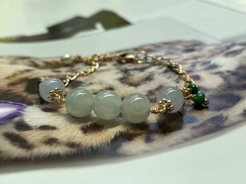 心弦//天然翡翠A貨 紫羅蘭 晴水 綠翠 美國14KGF配飾 手鍊