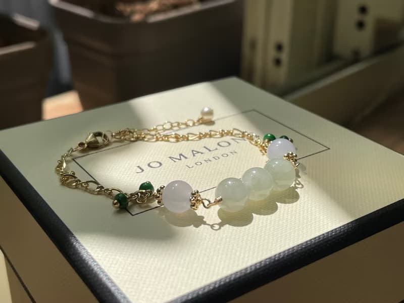 心弦//天然翡翠A貨 紫羅蘭 晴水 綠翠 美國14KGF配飾 手鍊