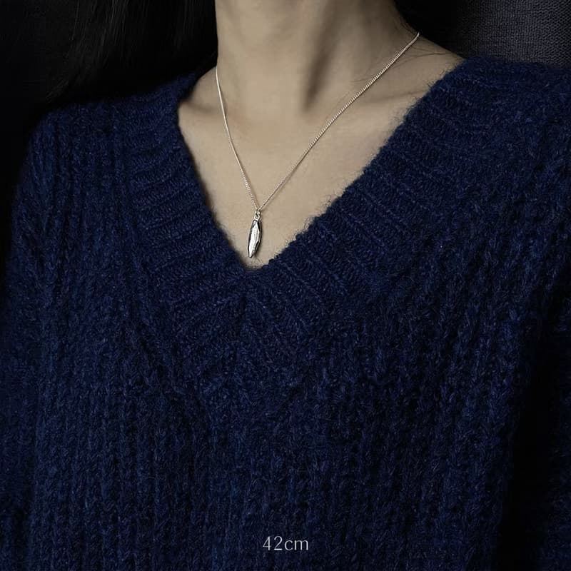 (925 Sterling Silver) Atypical Stone Necklace Ver.1