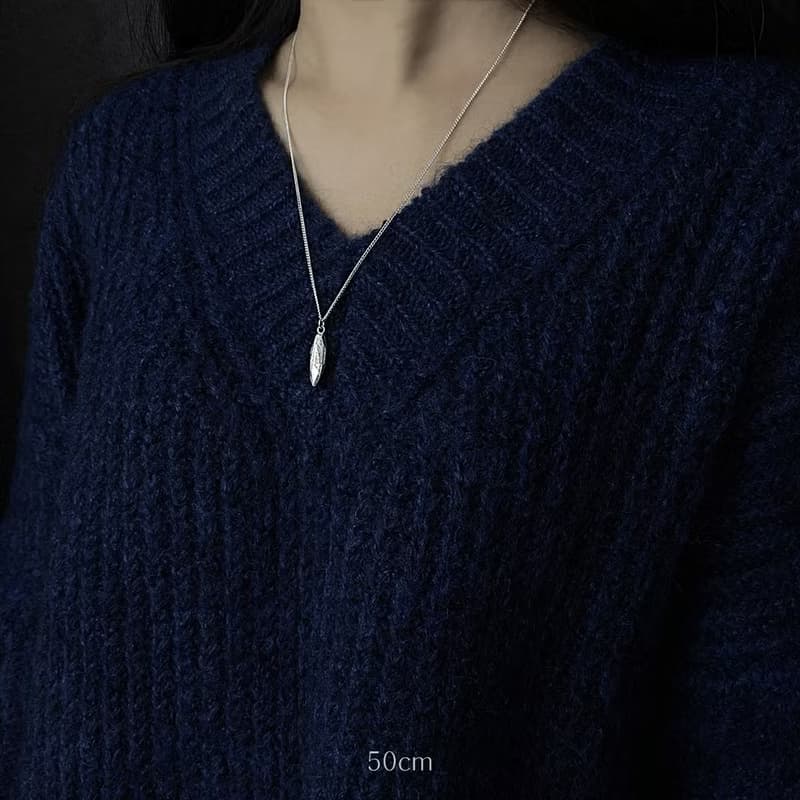 (925 Sterling Silver) Atypical Stone Necklace Ver.1