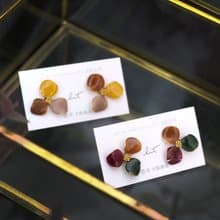 耳針x耳夾水晶花_三色花兒(聖誕冬色兩色)_光點飾品