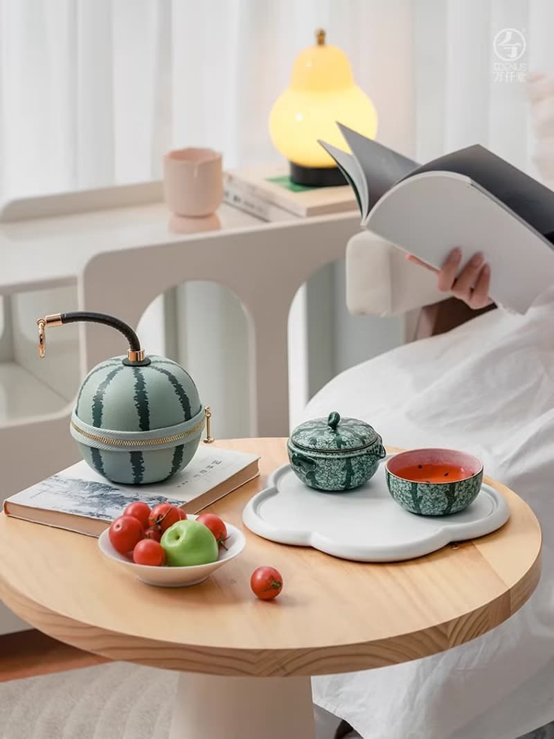 旅行茶具女士一人飲快客杯戶外露營便攜式茶具旅行套裝