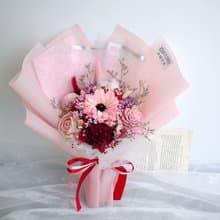 伊登花室 粉非洲菊 手拿乾燥花束