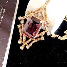 vintage jewelry  Sarah cov 暮光紫色水晶玻璃 項鍊