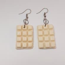 Chocolate Bar Color Earring Handmade Air Dry Clay Eco Friendly Stainless Hook