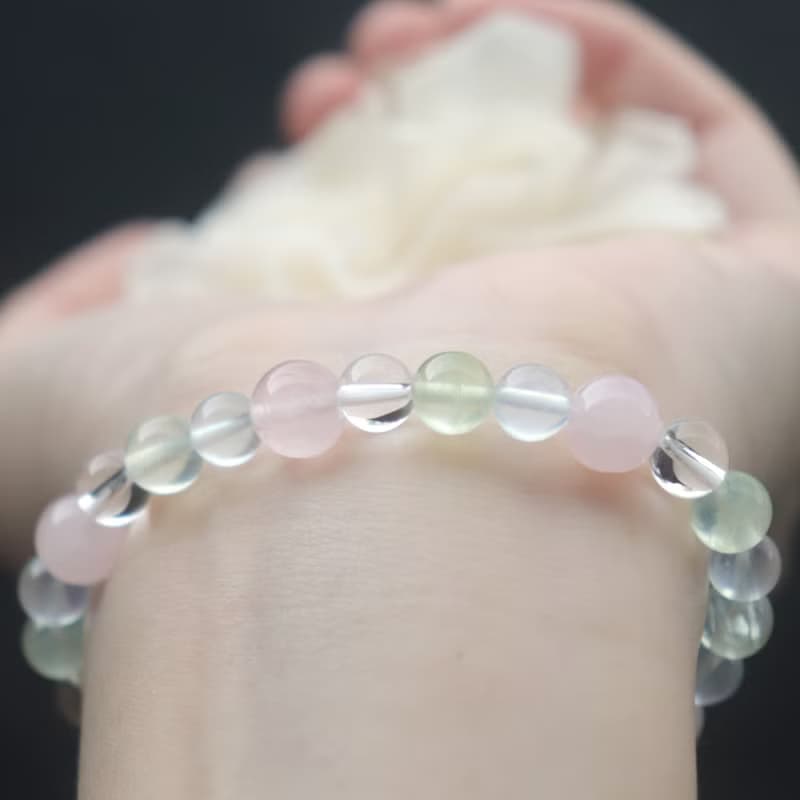 粉晶-海藍寶-白水晶-葡萄石-招財-桃花-療癒