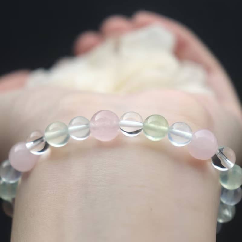 粉晶-海藍寶-白水晶-葡萄石-招財-桃花-療癒