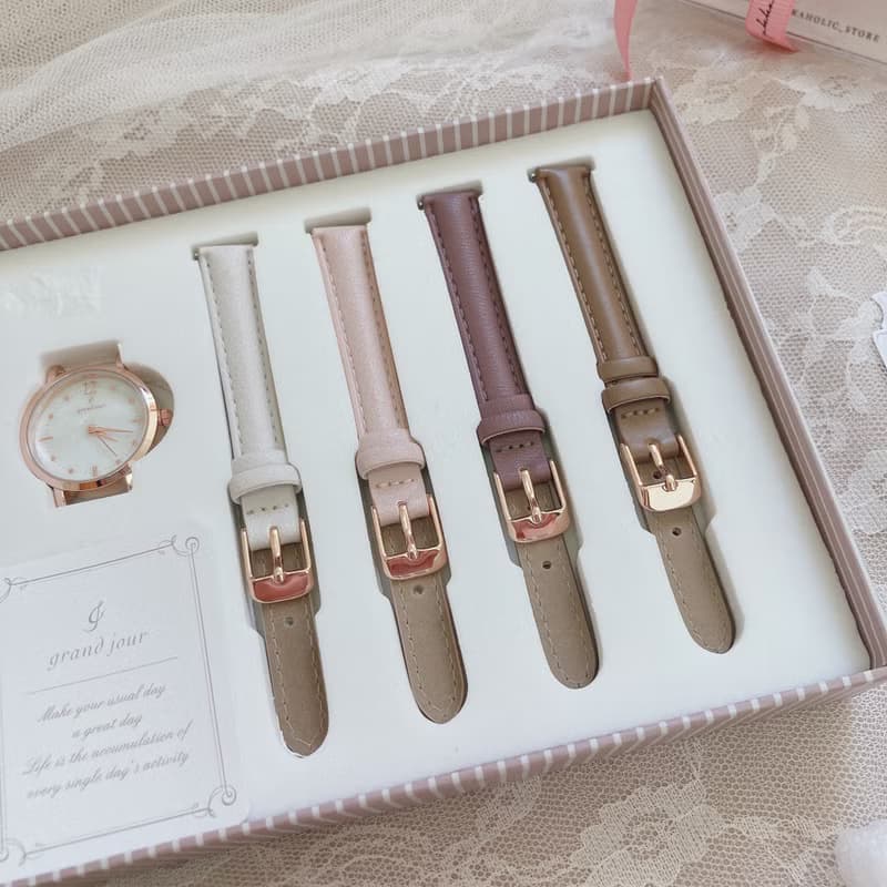 母親節禮物 免運 復古 Grand Jour Gift Set  女裝 可轉換錶帶禮
