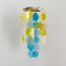 DIY-KIT|Ukraine's Sky-Yellow, Blue-Star+Square|Shell Wind Chime Mobile |#0-368