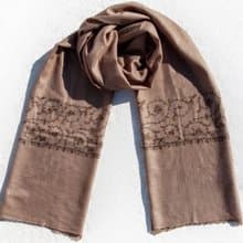 喀什米爾Cashmere/羊絨圍巾/純羊毛圍巾披巾/戒指絨披肩-刺繡花朵